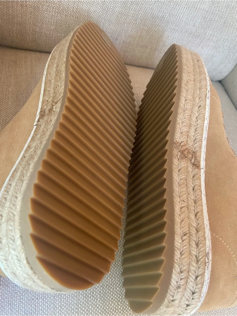 Rag & Bone Kent Platform Espadrille Suede Sneakers Dune Women's Sz 38  US 8